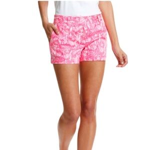 Vineyard Vines Boulevard Shorts Pink Shell Print Size 14